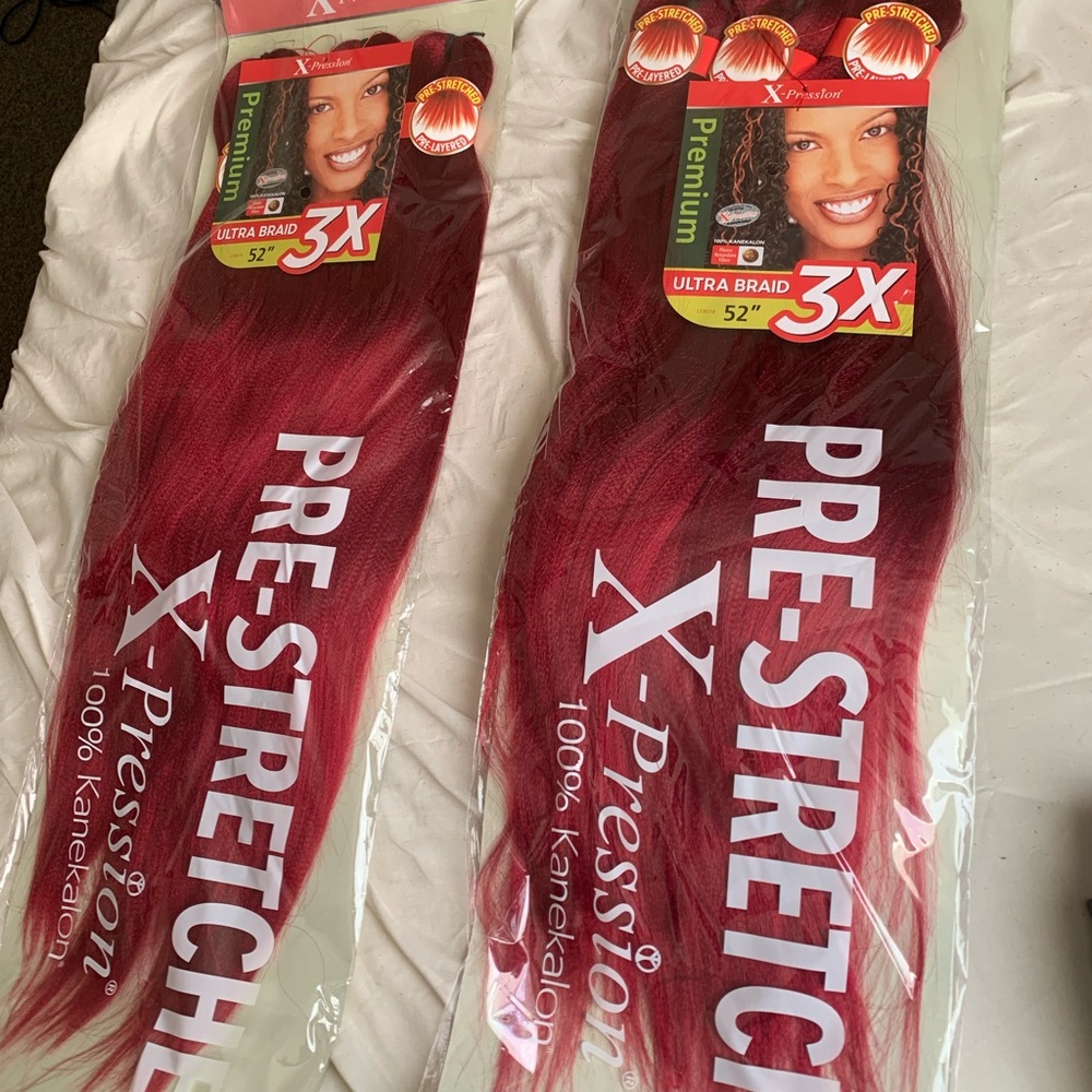 XPression Braiding Hair Burgundy BU NEW 2 Packs 52 inches